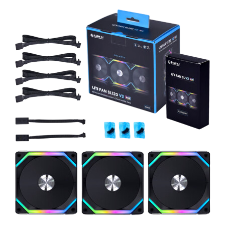 一剑装机-联力 一代积木风扇SL120-V2套装版 黑色联力 一代积木风扇SL120-V2套装版 黑色