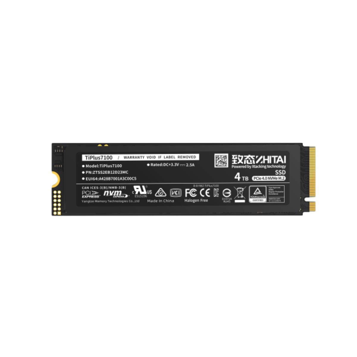 致态 TIPLUS 7100 4TB M.2固态硬盘