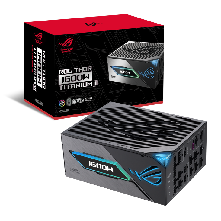 一剑装机-华硕 ROG 雷神三代 额定1600W 白金全模组 电源 黑 华硕 ROG 雷神三代 额定1600W 白金全模组 电源 黑  PCIE5.0