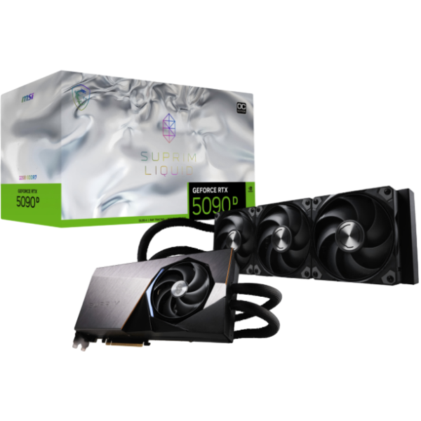 一剑装机-微星 水超龙 RTX5090 D 32G SUPRIM LIQUID SOC 显卡微星 水超龙 RTX5090 D 32G SUPRIM LIQUID SOC 显卡 核心频率：2497  风扇数量： 三风扇